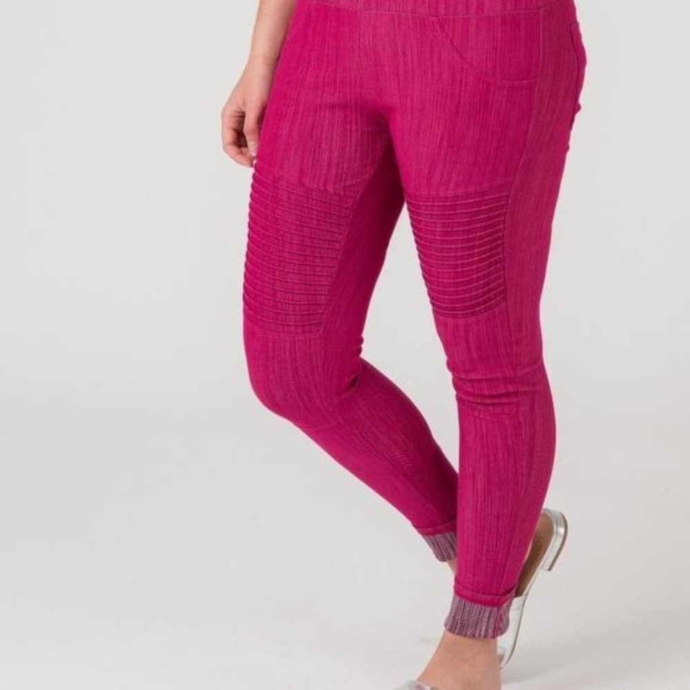 Agnes & Dora Moto Jeggings Raspberry Pink XS S NWT